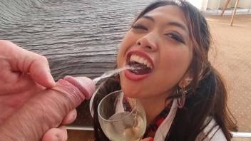 [WET] EXTREME! Newbie Asian Kit Kate 0% Pussy 1 on 1 intense anal, gape, ATM, piss in mouth & ass then drinking, Toilet face flush, Spit on face and face slapping, rimming